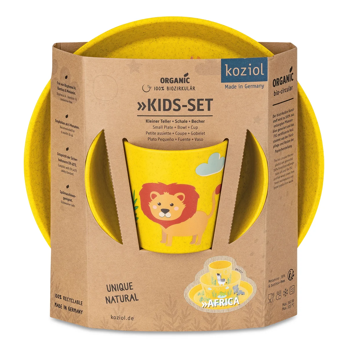 Koziol - Connect Kinder-Geschirrset Harry, organic green (3er-Set)
