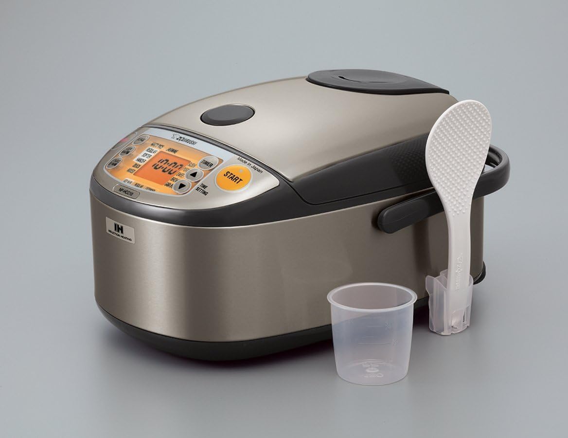 Zojirushi NP-HCC10XH Induction Heating System Rice Cooker and Warmer, 5.5-Cup, Stainless Dark Gray