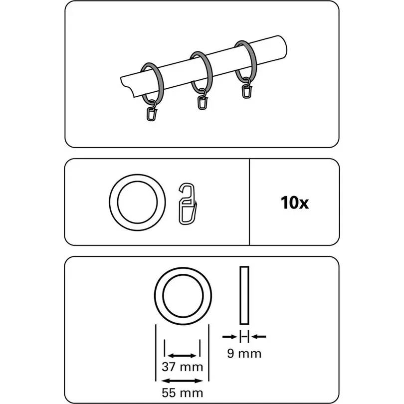 Faltenlegehaken 10er-Set Gardinia