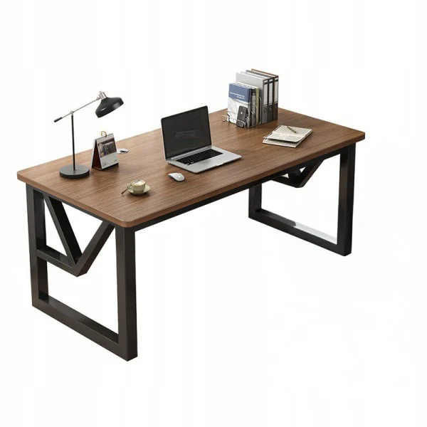 Biurko gamingowe komputerowe nowoczesne ciemny buk loft industrialne 120 cm