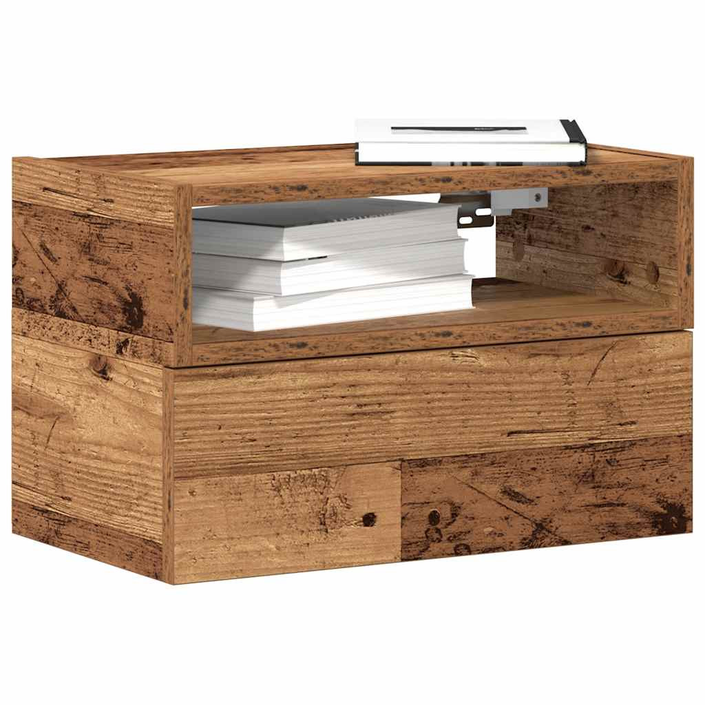 Szafka Nocna Wisząca Brąz Komoda Stolik Nocny Do Sypialni 45x26x28.5 cm