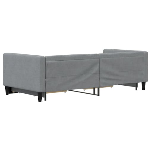 NNEVL Daybed with Trundle and Drawers Light Grey 90x190 cm Fabric