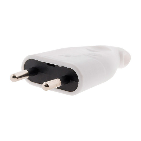 Lot de 10 fiches mâles 2P 6A latérales - Blanc - Zenitech