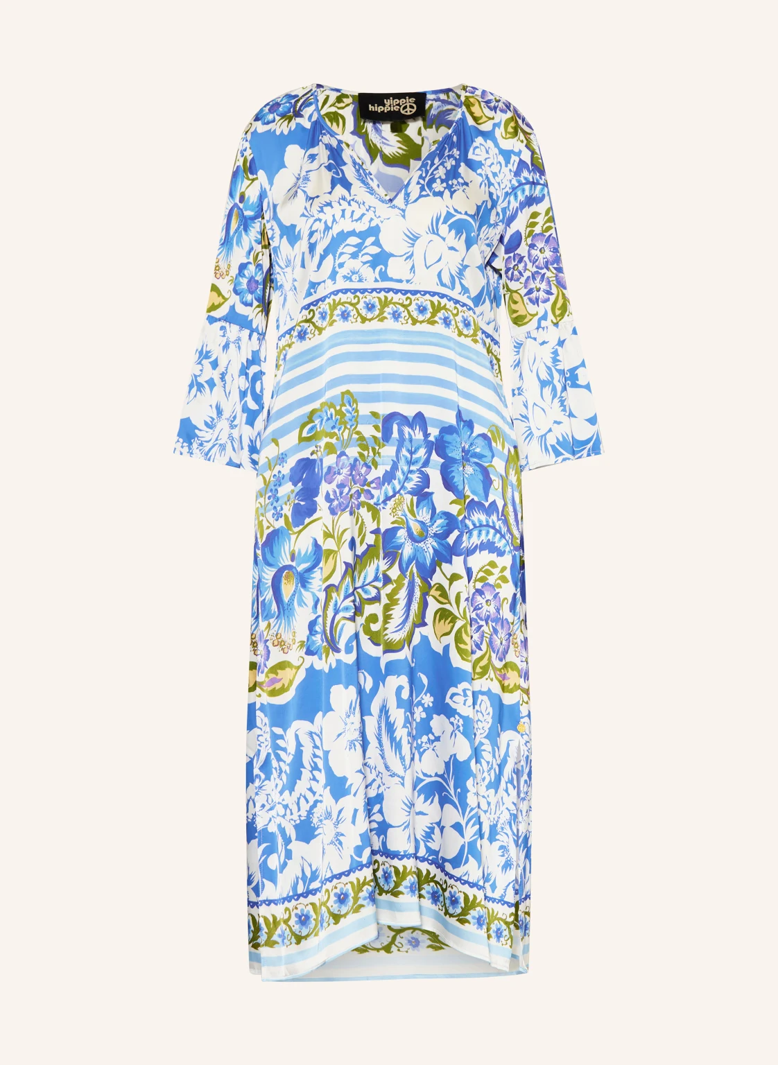 yippie hippie Satinkleid mit 3/4-Arm