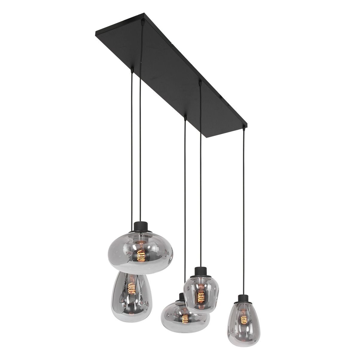 Steinhauer hanglamp reflexion - 5 lichts - 100x 160 cm - zwart