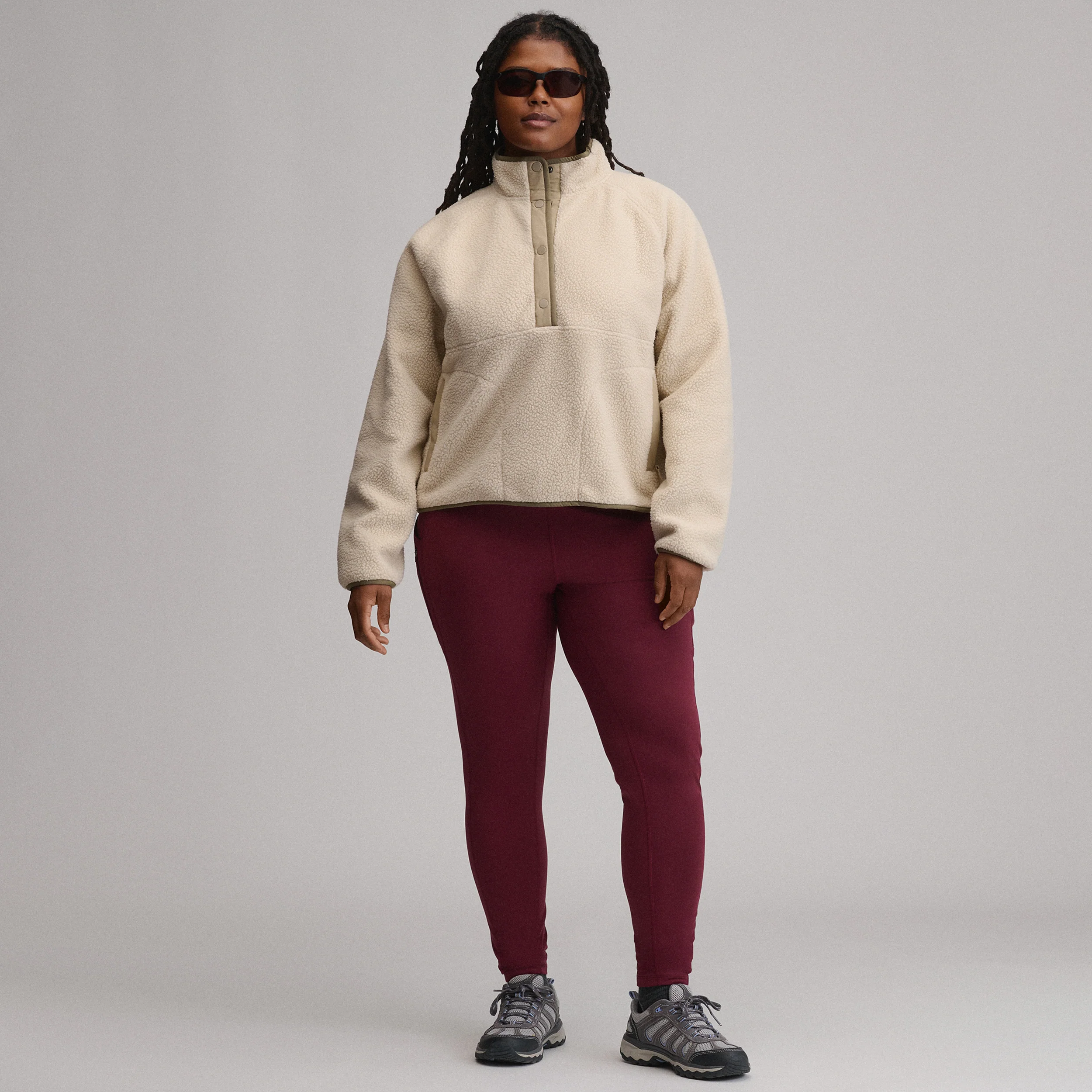 Women's Plush Fleece Snap-Mock Pullover