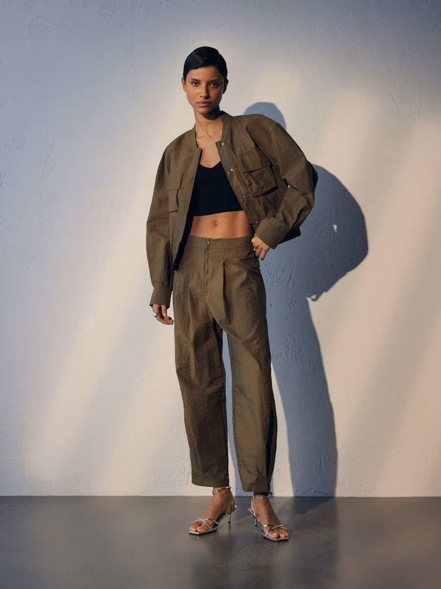 Crease Effect Trousers
