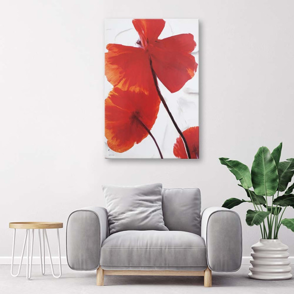 Feeby Obraz na płótnie Czerwone maki na jasnym tle 40x60