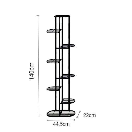 SOGA 8-Tier 9-Pot Black Metal Plant Stand Flowerpot Display Shelf Rack