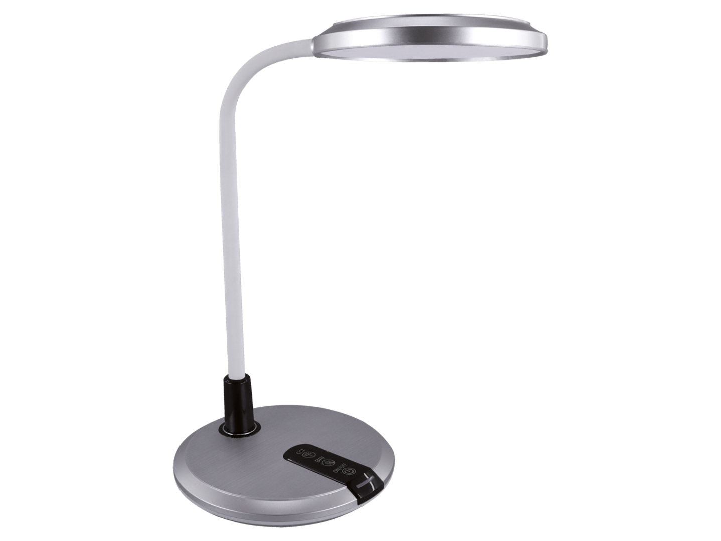 Lampka biurkowa Platon LED z tworzywa sztucznego srebrna