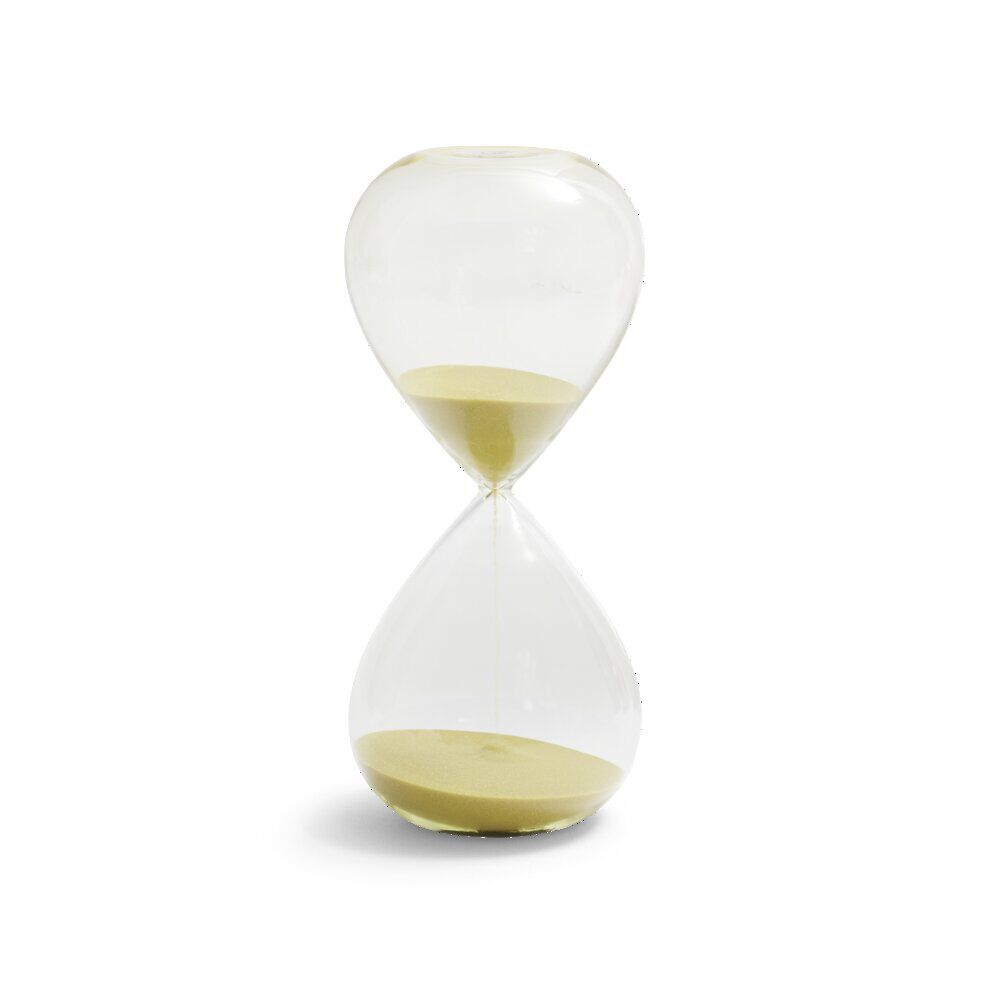 Sablier verre sable jaune Ø8xH20cm