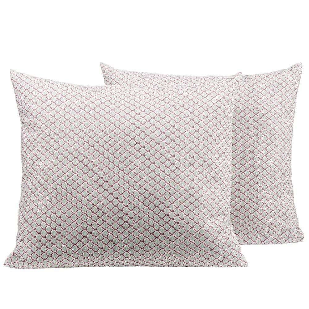 Lot de 2 taies d'oreiller en coton imprimé losanges 50x70cm