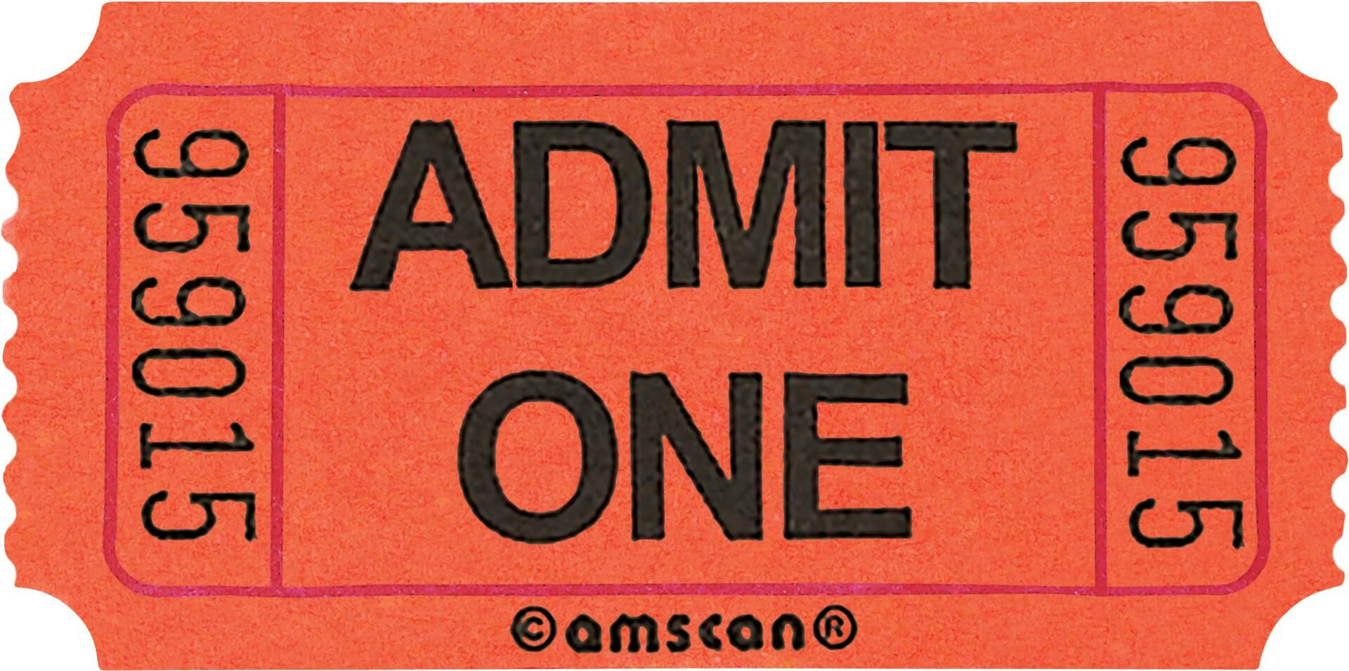 Orange Admit One Ticket Roll