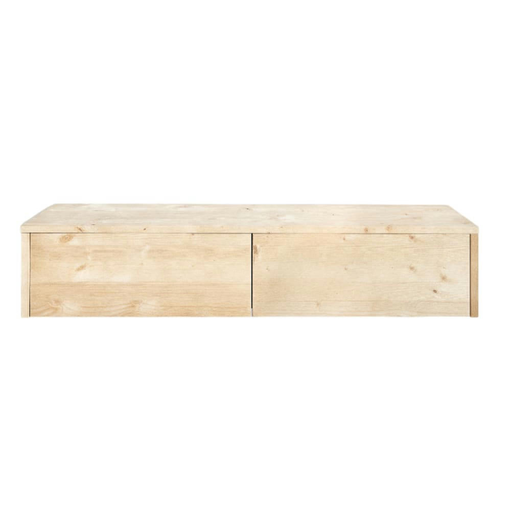 GINA - Console d’entrée flottante en bois en couleur beige