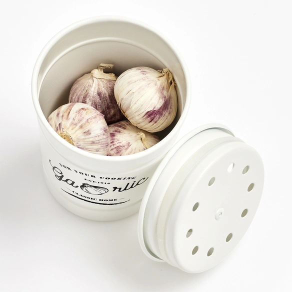 Vorratsdose »Knoblauch«, weiß, Metall
