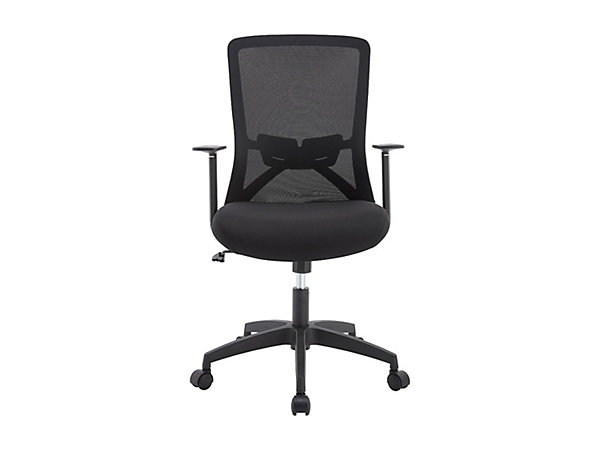 Chaise de bureau - Tissu - Noir - DELVORA