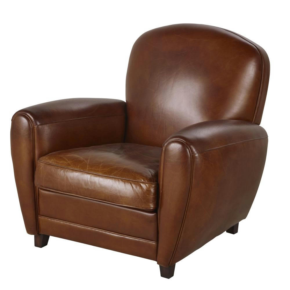 Oxford - Fauteuil club en cuir marron