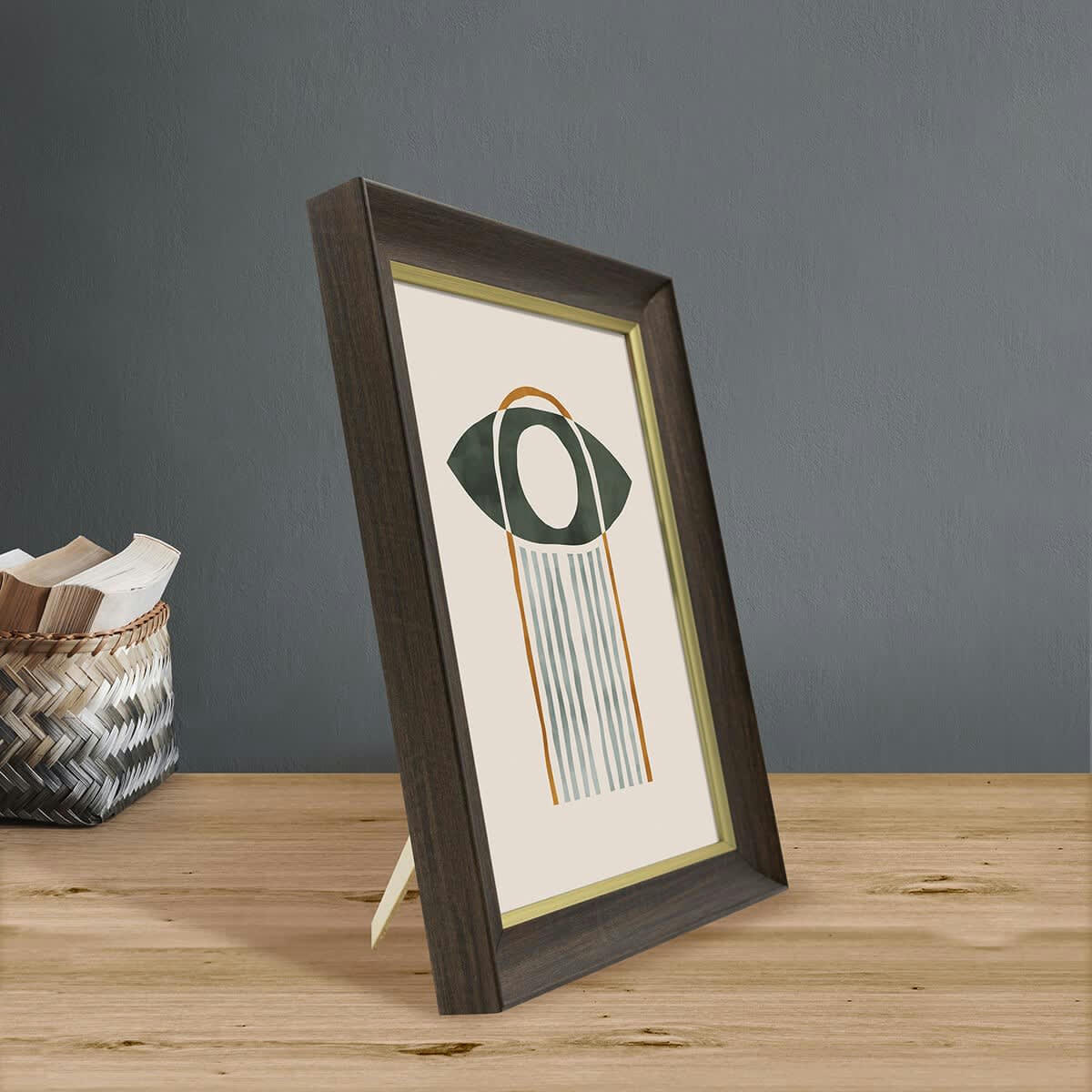 LUNA - Cadre photo ébène et doré 18x24 cm résine recyclée