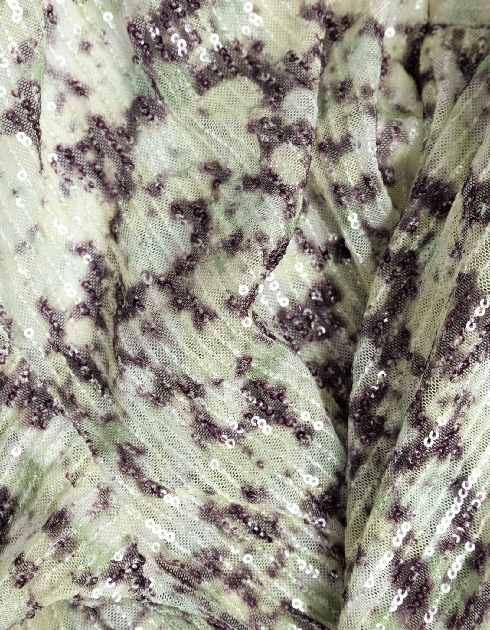 Chemise verte motif camouflage broderies sequins Femme