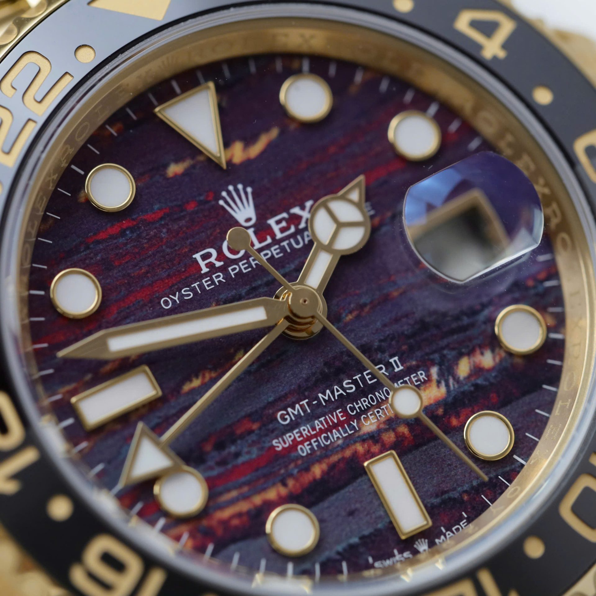 Rolex GMT-Master II 126718GRNR YG Plated Tiger Iron Dial 40mm Jub Super Clone