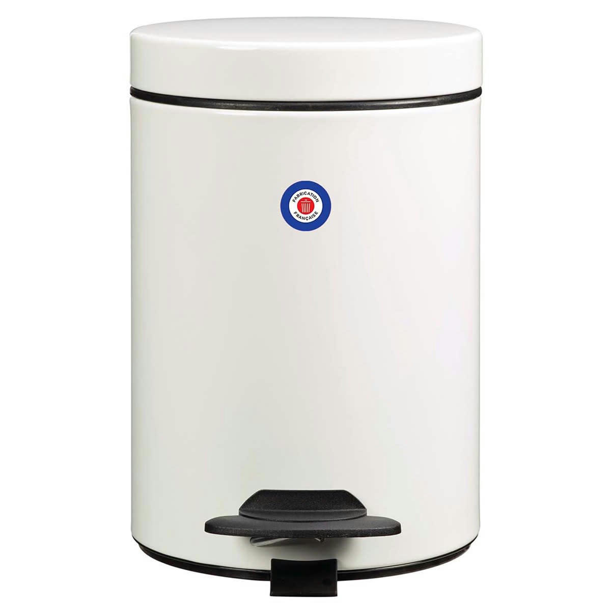 CYJEU - Poubelle à pédale 3L en Métal Blanc