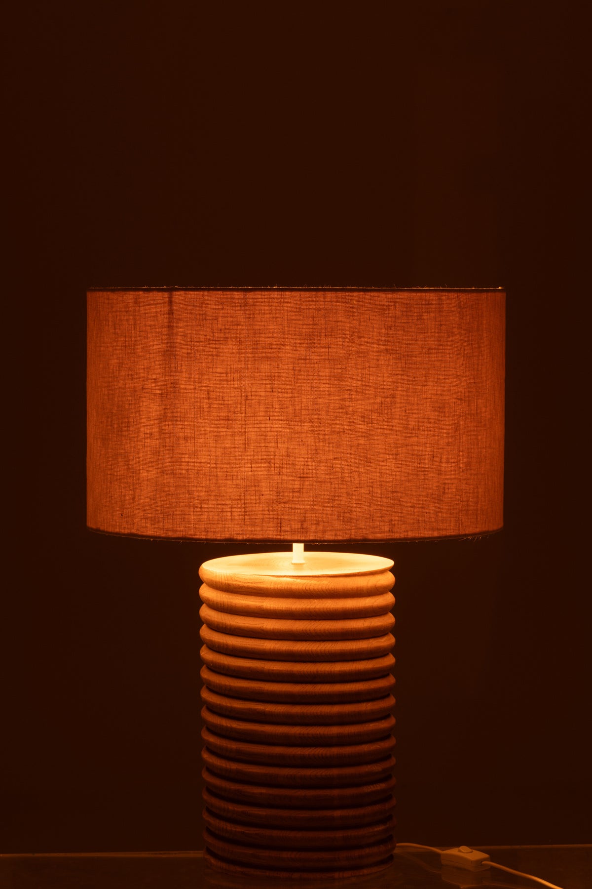 J-Line lamp Schroefdraad Wijd - hout - naturel/grijs