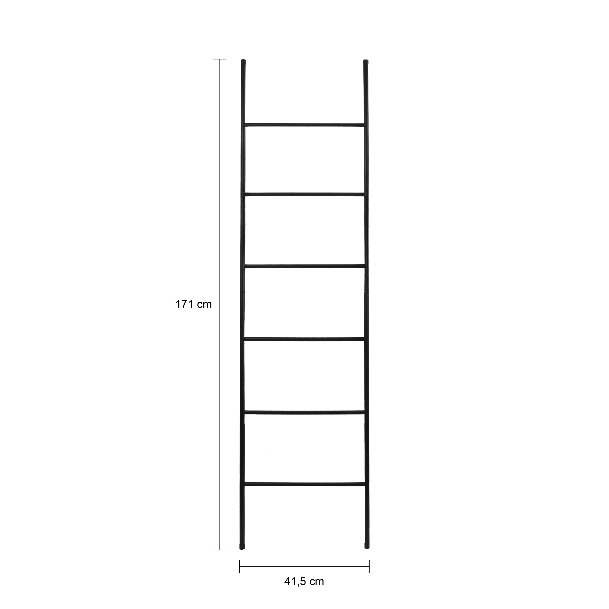 QUVIO Decoratieve ladder - 171 x 41,5 cm - Ijzer - Zwart