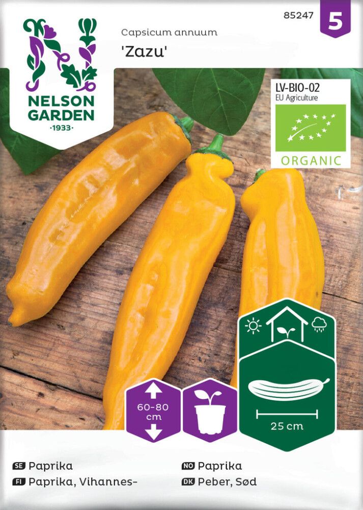 GRØNNSAKSFRØ NELSON GARDEN PAPRIKA ZAZU