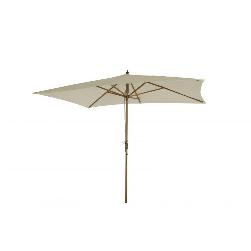 - Parasol droit en bambou contreplaqué et tissu beige clair