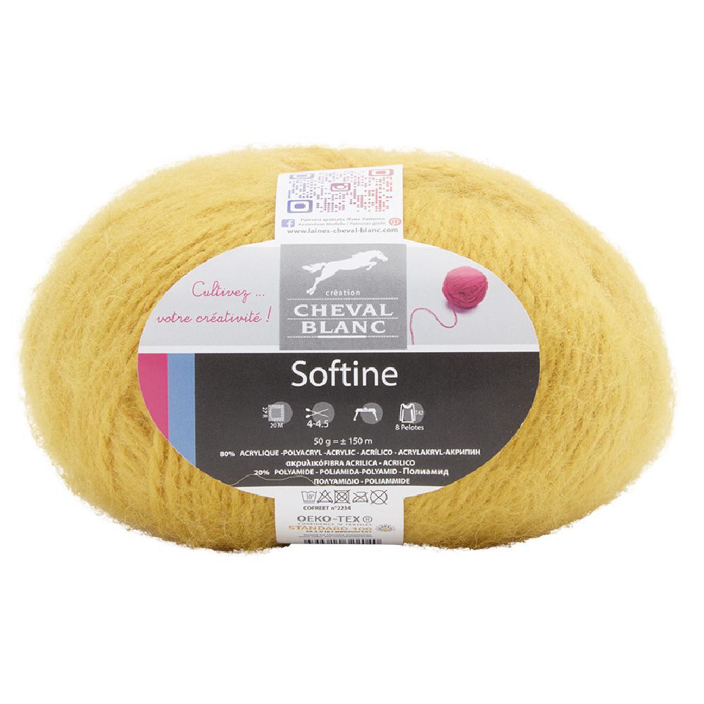 Fil à tricoter Softine jaune 50 g