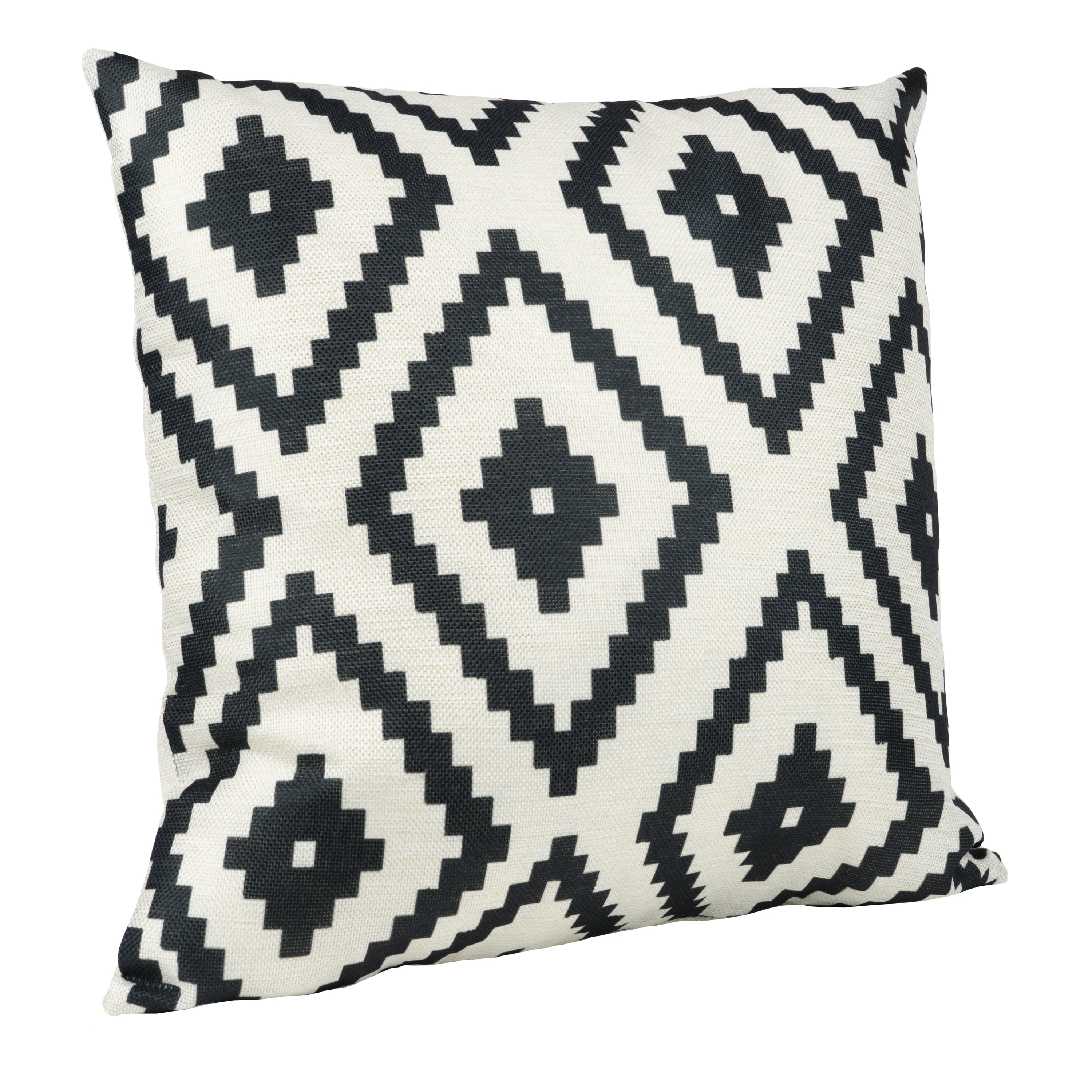 QUVIO Kussenhoes met ruit patroon - 45 x 45cm - Zwart   beige