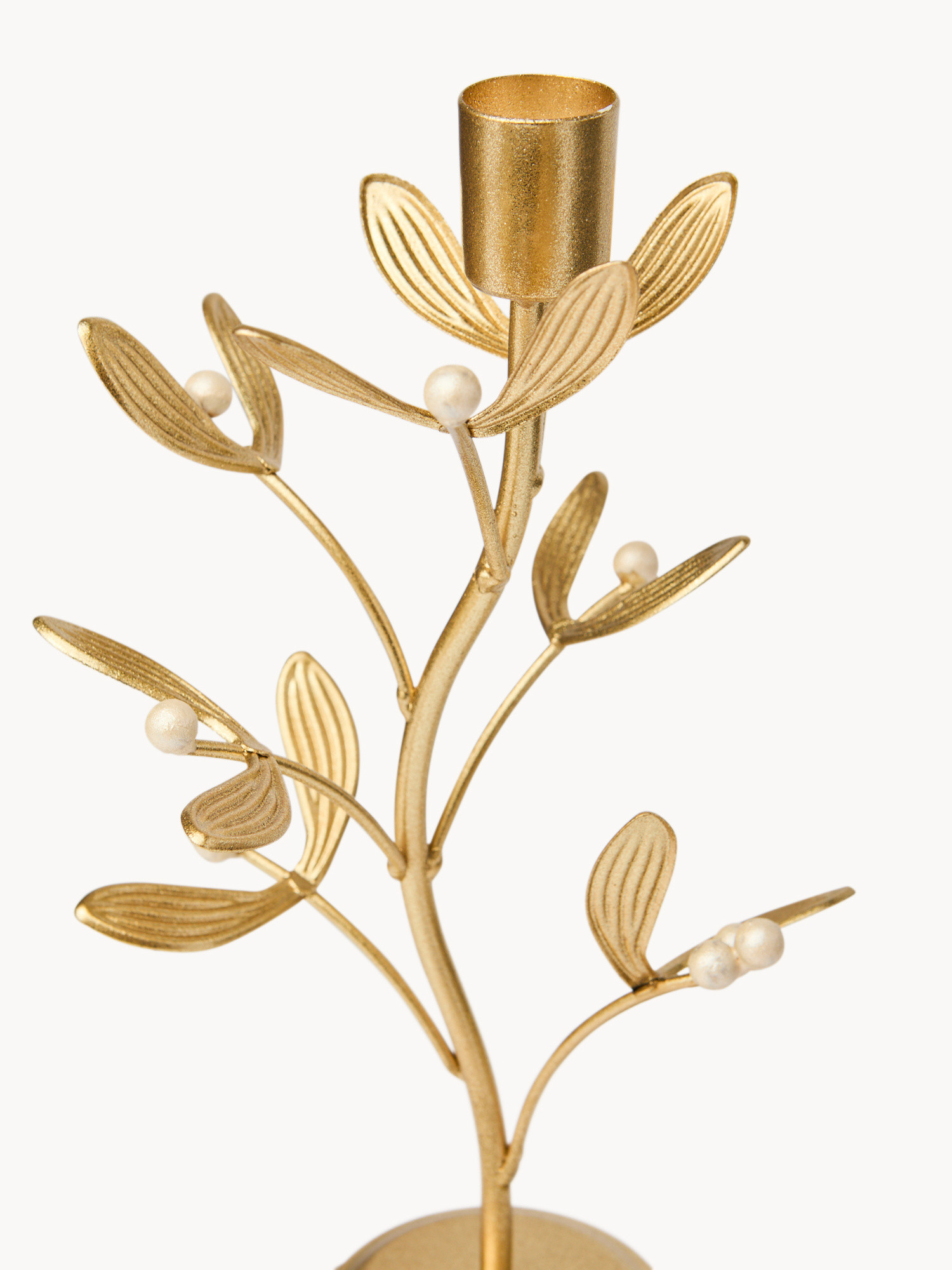 Portacandele in ferro e perle 3 luci