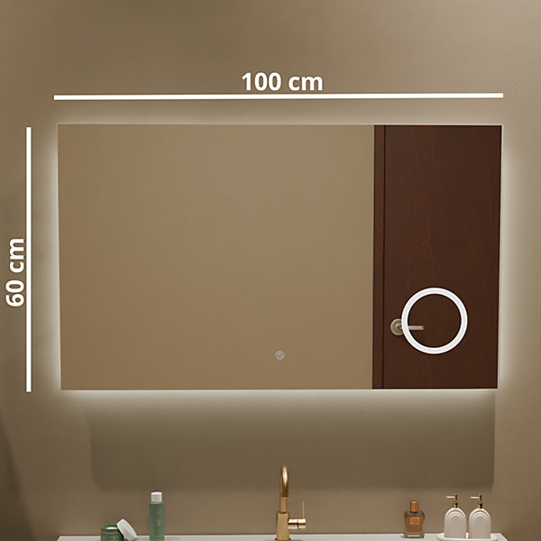 Miroir salle de bain LOMAZOO Marseille avec LED 100 x 60 cm
