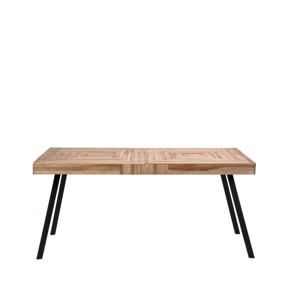 PAMENANG - Table à manger en métal et teck recyclé 160x80cm bois