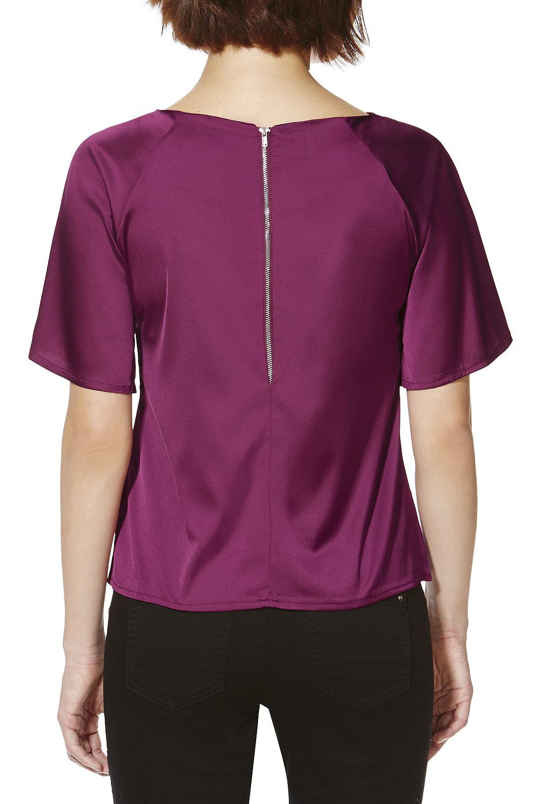 Cutie London Luxe Satin Dolman Sleeve Blouse