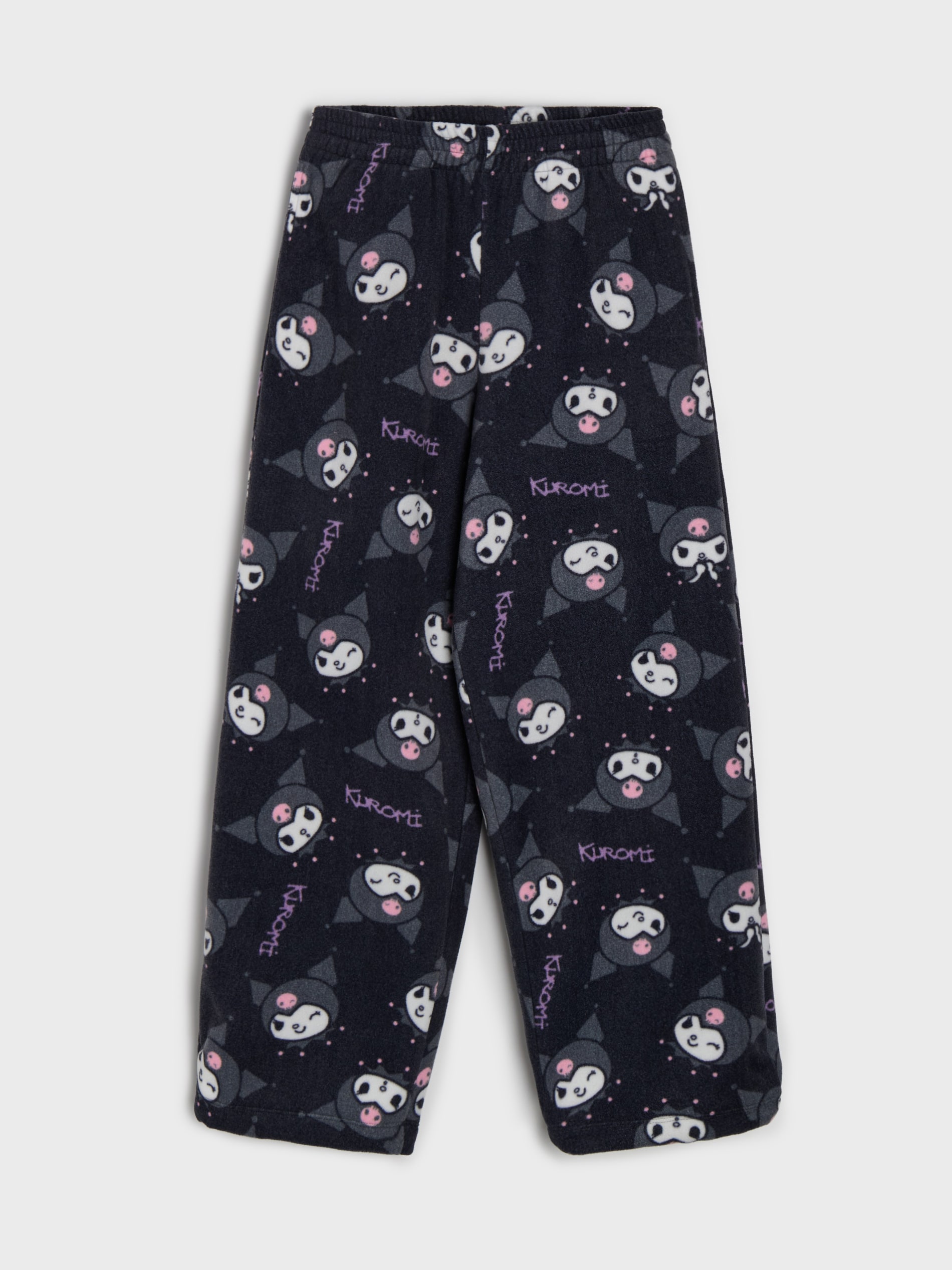 Polarowe spodnie z regulowanymi gumkami w nogawkach Kuromi