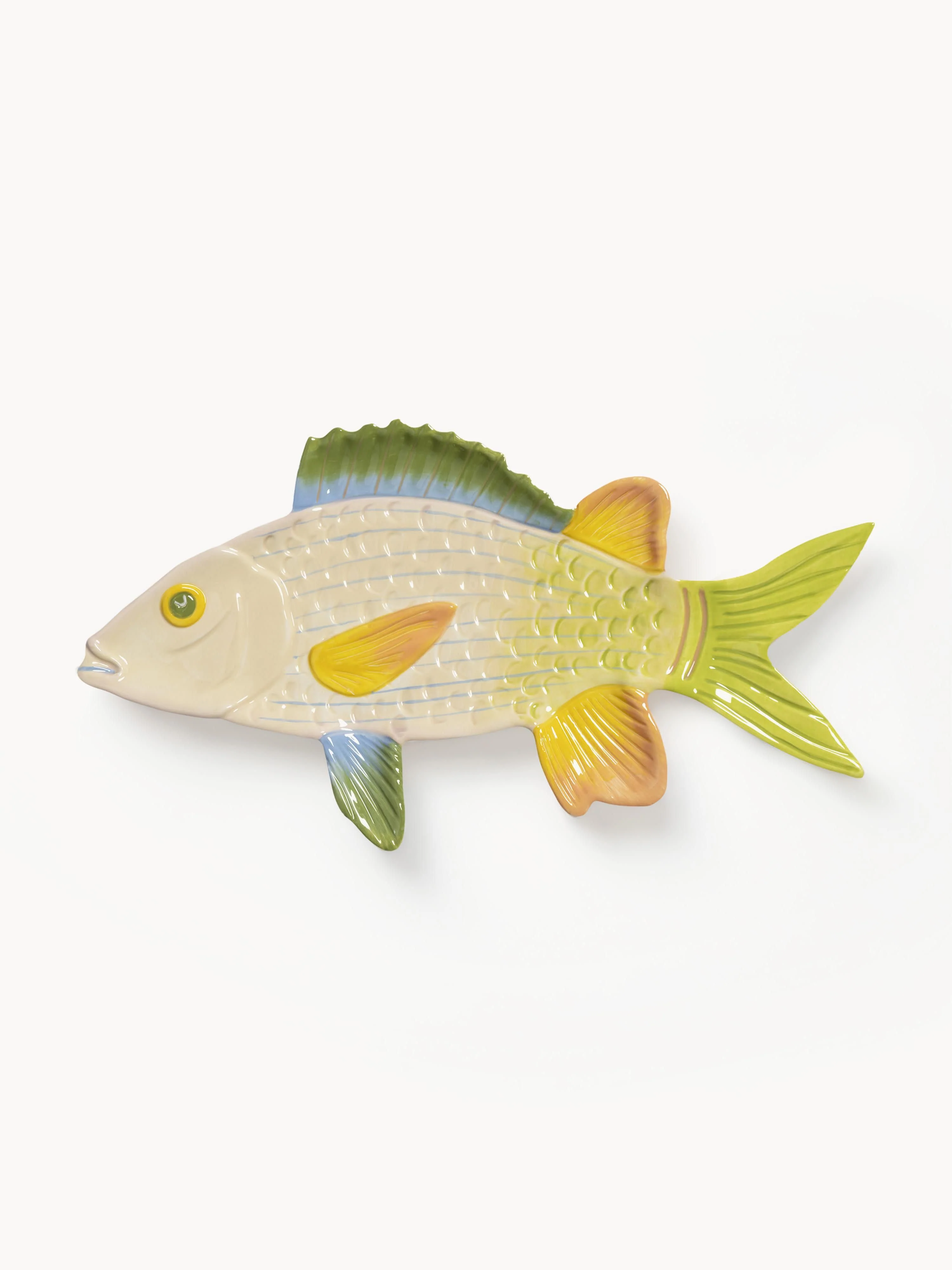 Handbemalte Servierplatte Fish aus Dolomit