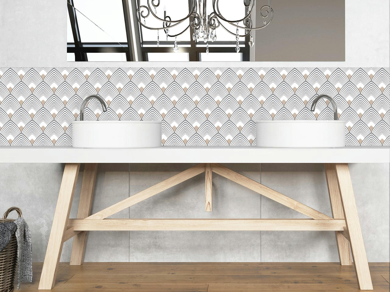 MAJESTIC - Crédence adhésive beige 400x40cm