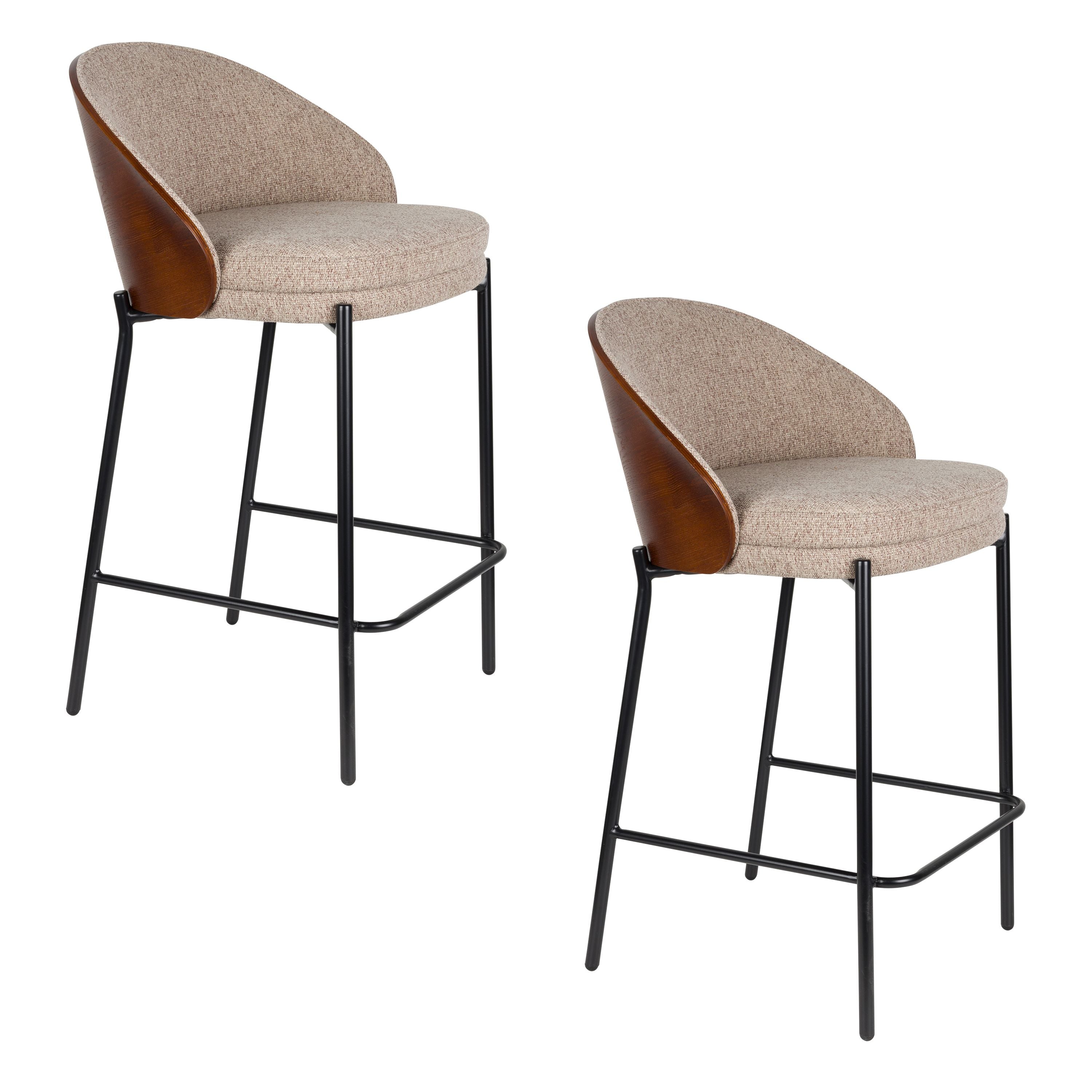 Dutchbone Rodin Barkrukken rugleuning 65 cm Beige - Set van 2