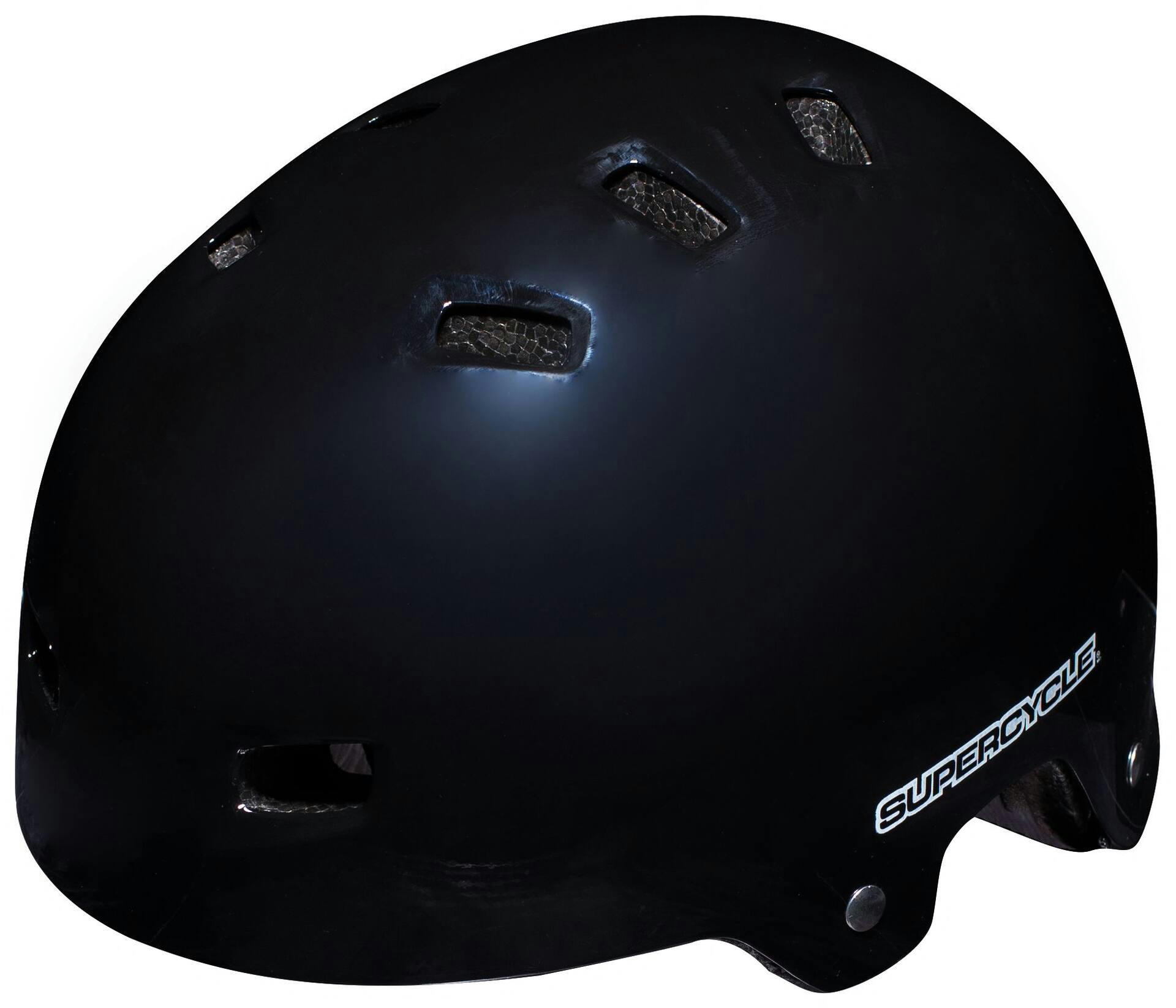 Supercycle Basic Multi-Sport Adult Bike Helmet with Adjustable Straps, Black, Ages 18+