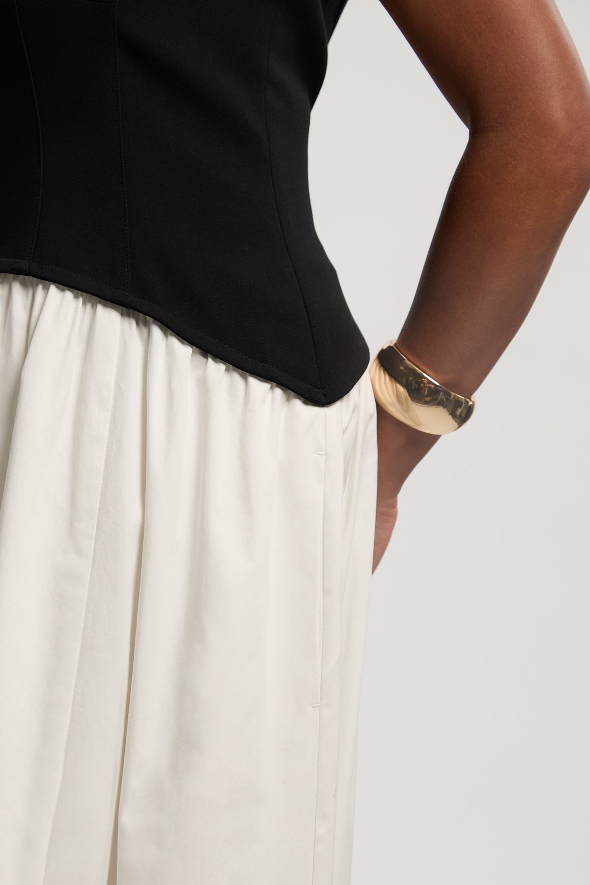 KarenMillen Plus Size Compact Stretch Cotton Mix Tailored Full Skirted Midi Dress