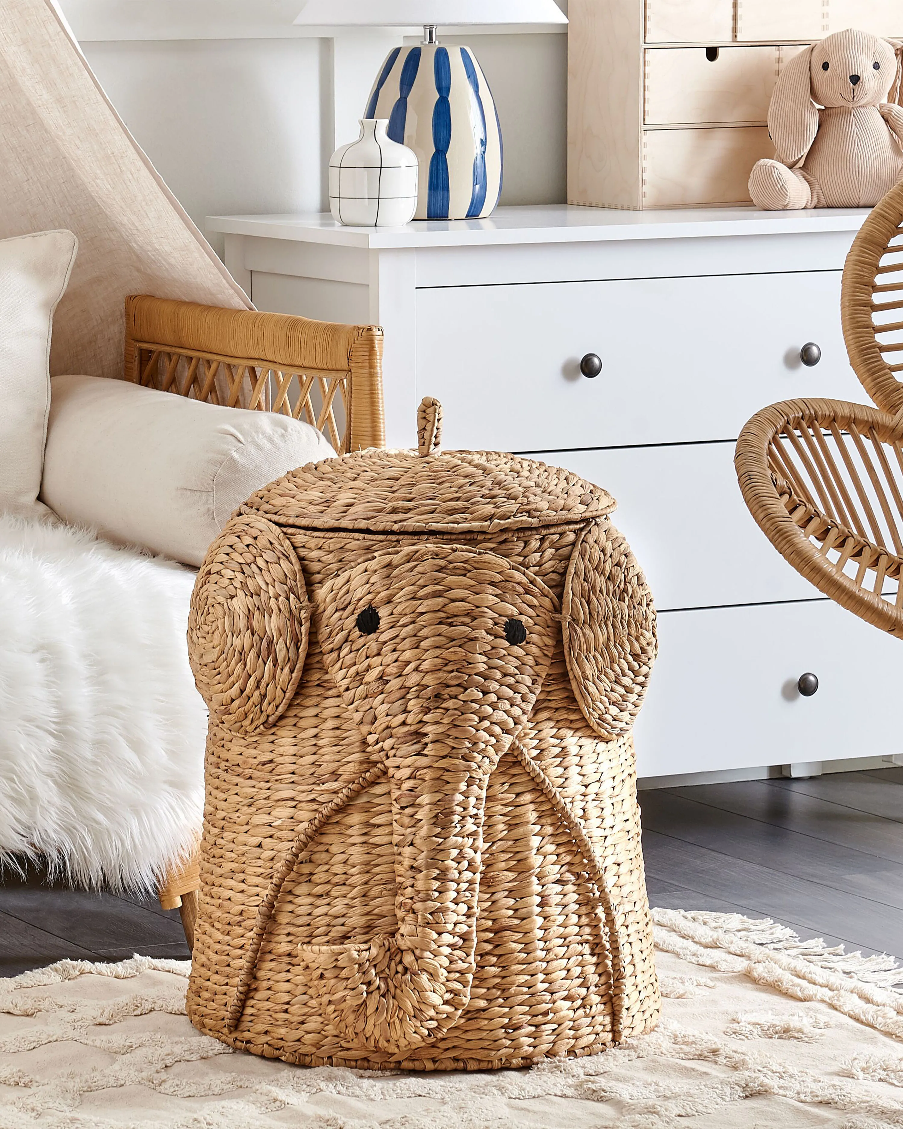 Kids Basket Elephant DOGON Wicker Natural