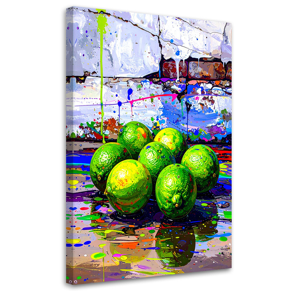Obraz do kuchni jadalni, Graffiti Limonki Cytryny Owoce 20x30