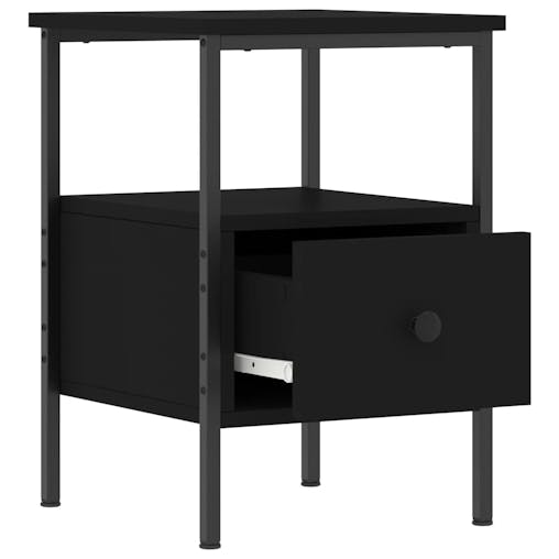 NNEVL Bedside Cabinet Black 34x36x50 cm Engineered Wood