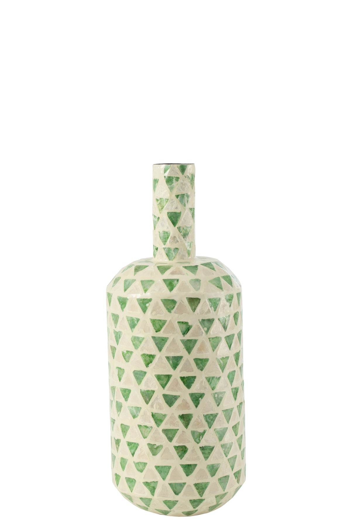 J-Line vaas Nuye Druppel - schelpen/papier - groen - 52.5 cm hoog