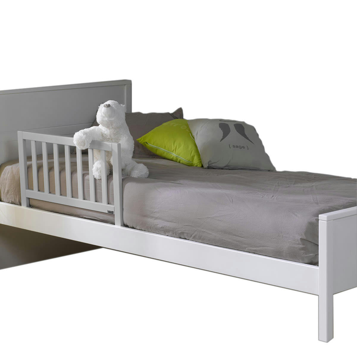 AVA - Barrière de lit enfant bois massif blanc