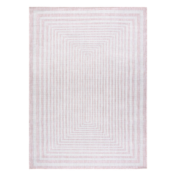 Dywan SZNURKOWY SIZAL SION Labirynt 22376 płaskie tkanie róż 80x150 cm