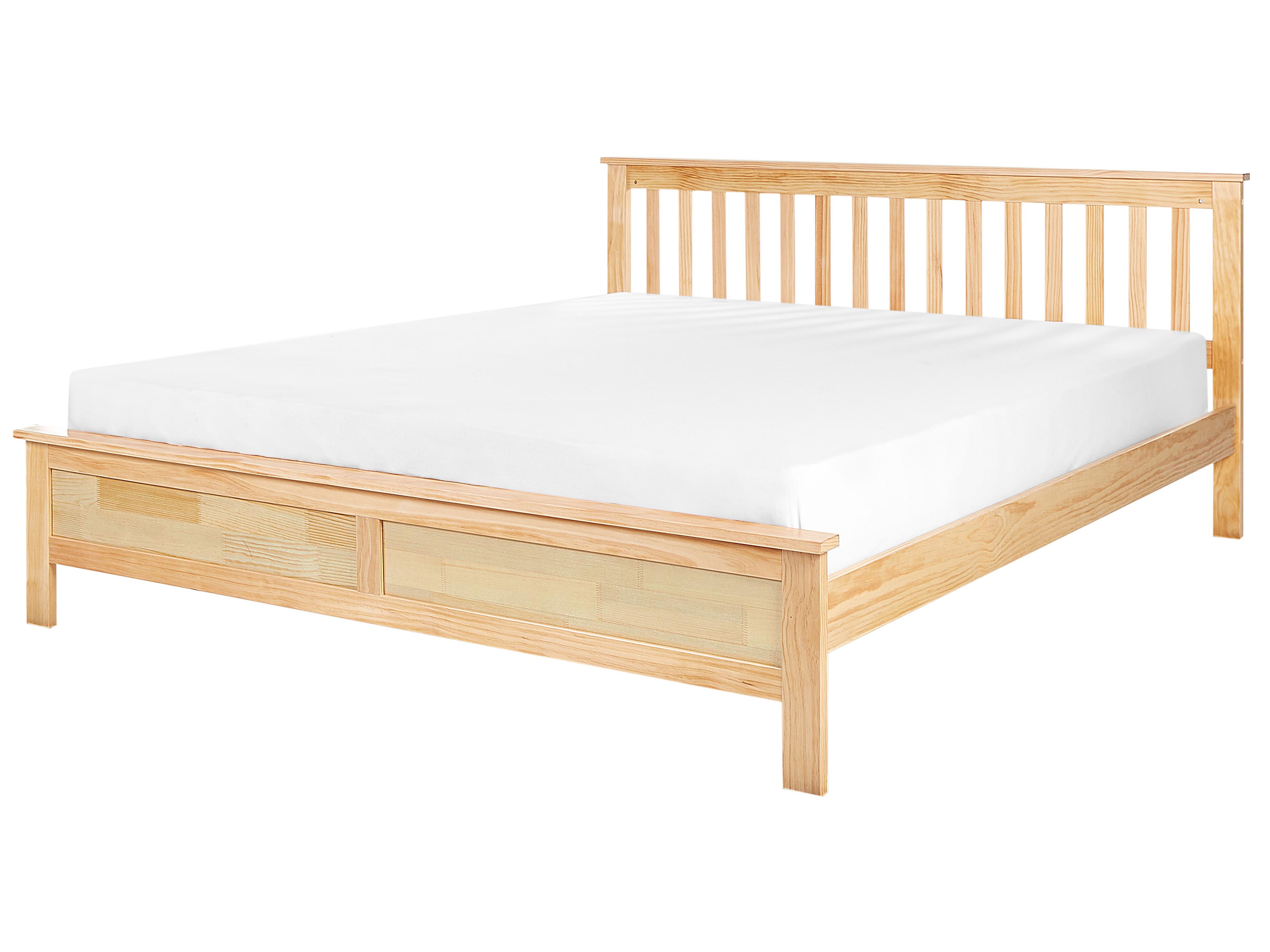 Bed Pine Wood MAYENNE 120 x 200 cm (EU Small Double) Light Brown