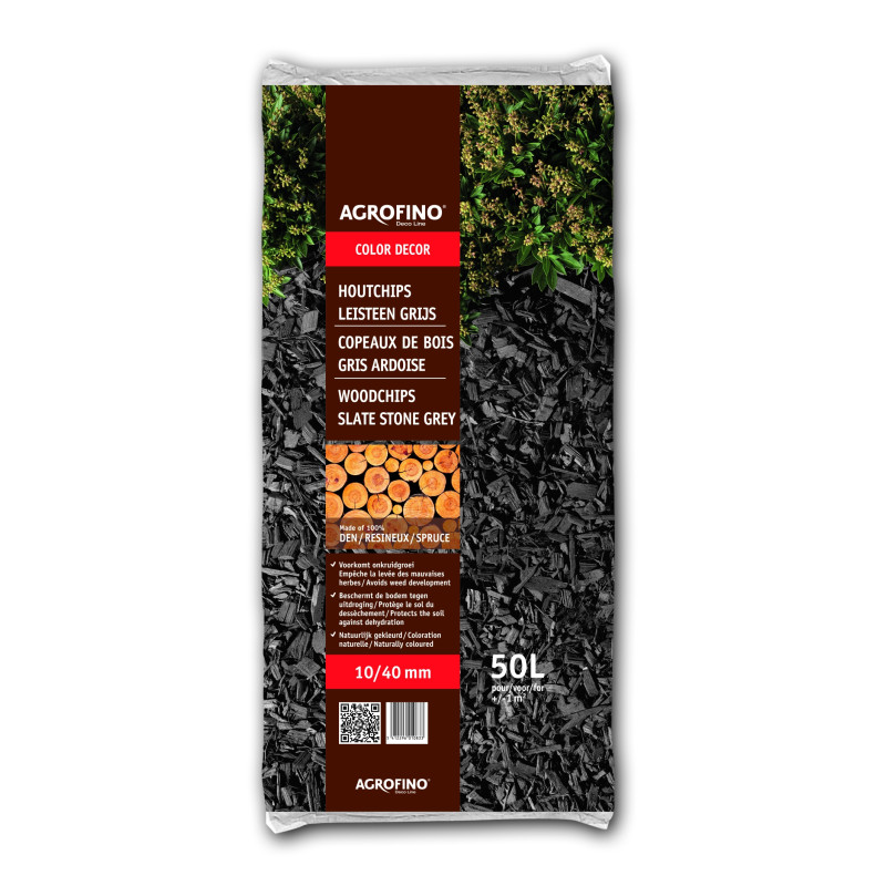 Palette 45 sacs Copeaux de bois gris ardoises 10 - 40 mm 50 L AGROFINO