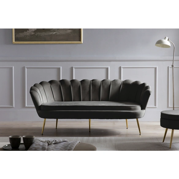 Muschelsofa, Höhe: 78 cm, schwarz/goldfarben